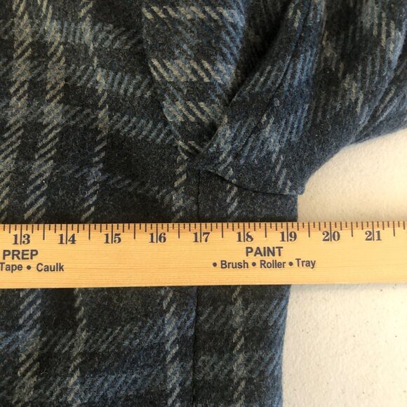 Talbot's Size 6 Blue/Gray Plaid Wool Blend Fully Lined Snap-Up Jacket - Picture 10 of 15